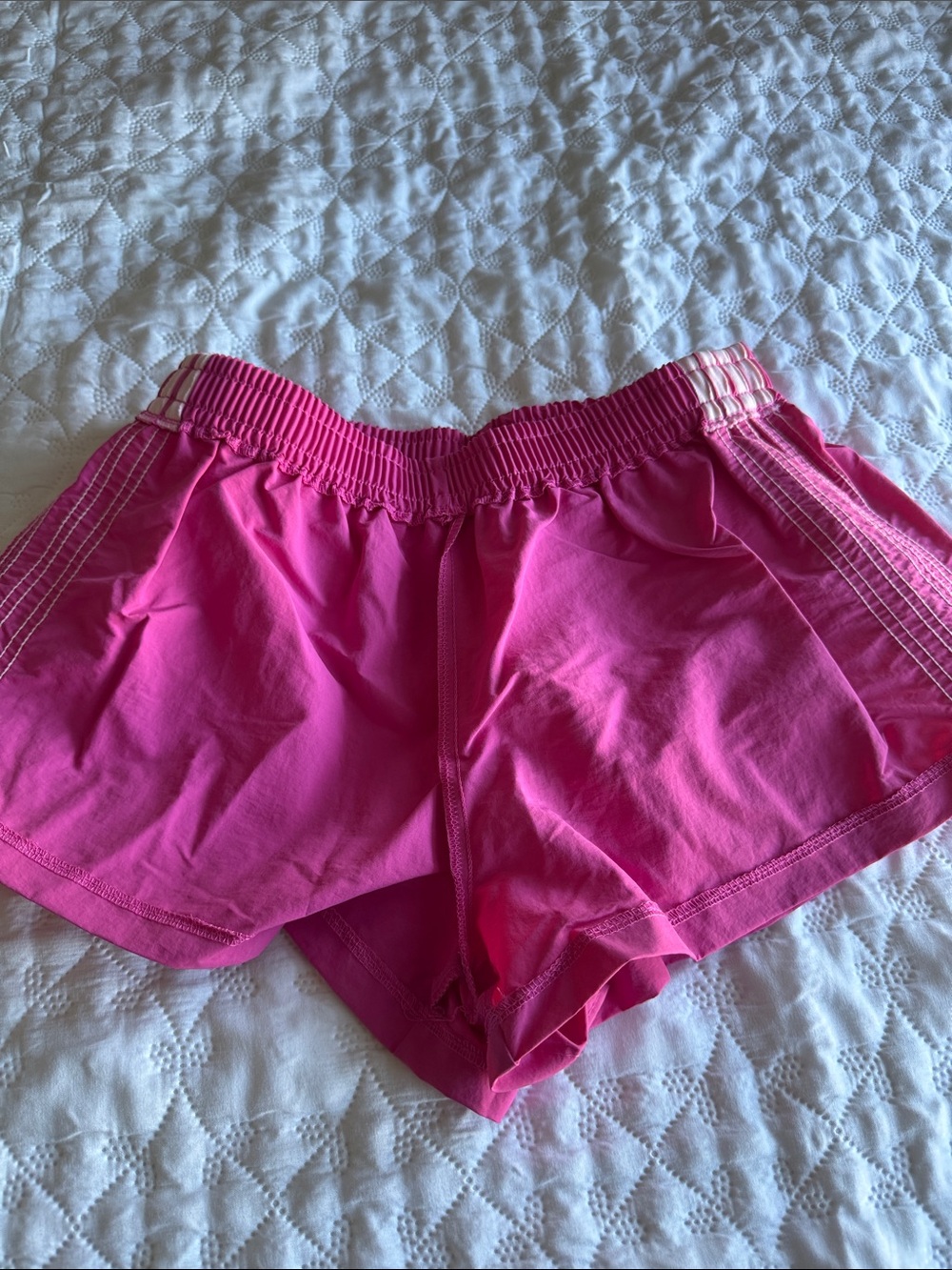 JBL Hot Pink Athletic Shorts with White Stripes - Picture 5 of 6